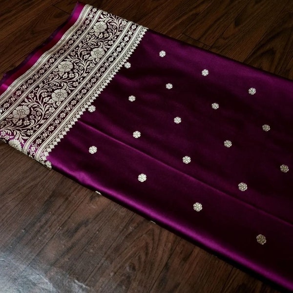 Indische traditionelle exklusive Braut reine, leichte, weiche Premium-Qualität Katan Seide Banarasi Saree für Hochzeit Saree