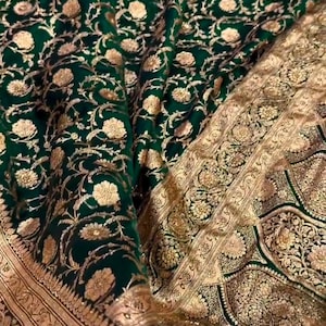 Bottle green Saree