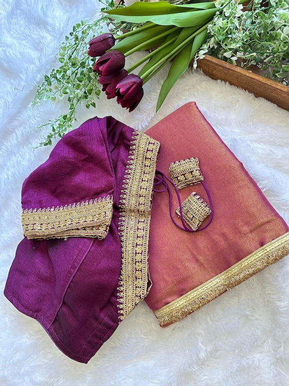 Tissue silk Saree With Stitched Blouse Saree, Saree For USA Women,Net Saree, Sequence Saree,Stylist Saree, Transparent Saree, Designer Saree