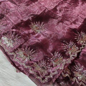 Exclusive Designer Handwork Pure mauve Pink Saree With Heavy Blouse Piece| Wedding| Party| Festivals |Puja |Exclusive Collection