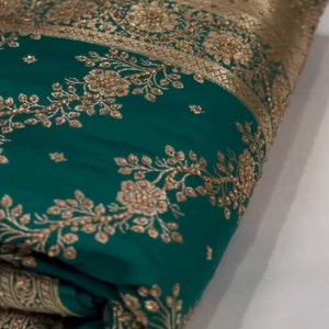 Indian Traditional Exclusive Aari Handwork Banarasi saree For wedding |katan silk|Banarasi Saree|Banarasi saree for wedding  festivals party