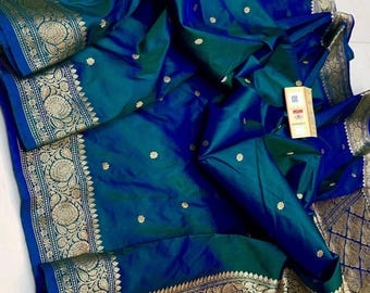 Handwoven Kanjivaram Silk Saree: South Indian Bridal Sari