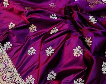Handwoven Katan Silk Banarasi Saree: Indian Wedding Sari