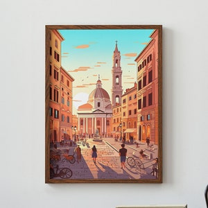The Piazza Navona Rome Italy Landmark Print Travel Poster | Print at home | Wall Art | PRINTABLE Wall Art | Digital Print | Instant Art