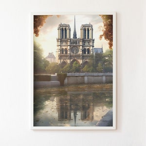 Notre Dame Print Paris France Europe Travel Poster | Print at home | Wall Art | PRINTABLE Wall Art | Digital Print | Instant Art