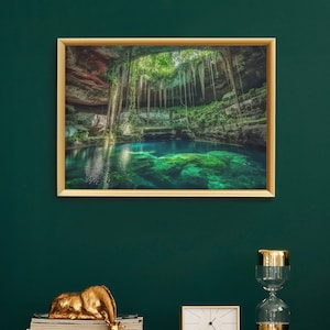 Mexican Cenote Print Swimming Hole Mexico Travel Poster | Print at home | Wall Art | PRINTABLE Wall Art | Digital Print | Instant Art