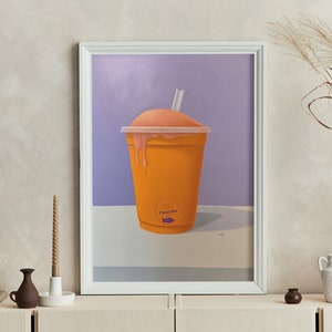Thai Milk Tea Oil Painting Print Digital Artwork | Print at home | Wall Art | PRINTABLE Wall Art | Digital Print | Instant Art