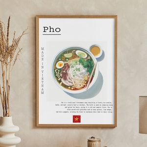 Vietnamese Pho National Dish Poster Digital Artwork | Print at home | Wall Art | PRINTABLE Wall Art | Digital Print | Instant Art