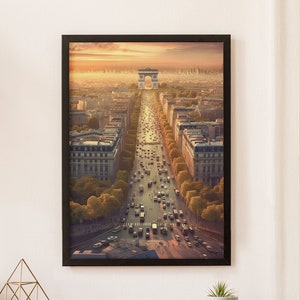 Champs Elysee Print Paris France Europe Travel Poster | Print at home | Wall Art | PRINTABLE Wall Art | Digital Print | Instant Art