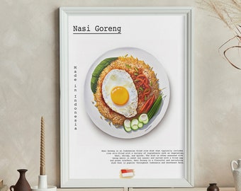 Indonesien Nasi Goreng National Dish Poster Digital Artwork | Druck zu Hause | Wandkunst | DRUCKBARE Wandkunst | Digitaldruck | Instant Art