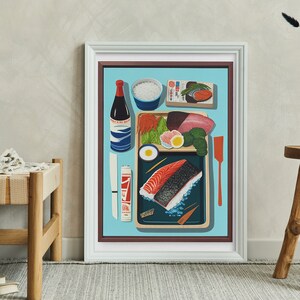 Vintage Style Collage of Japanese Food Poster Digital Artwork | Print at home | Wall Art | PRINTABLE Wall Art | Digital Print | Instant Art