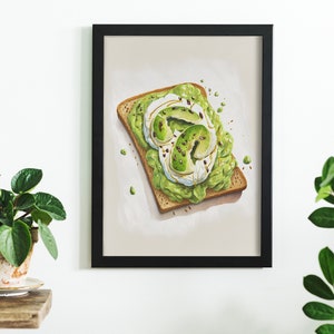 Avocado Toast Malerei Digitale Kunstwerk | Druck zu Hause | Wandkunst | DRUCKBARE Wandkunst | Digitaldruck | Instant Art