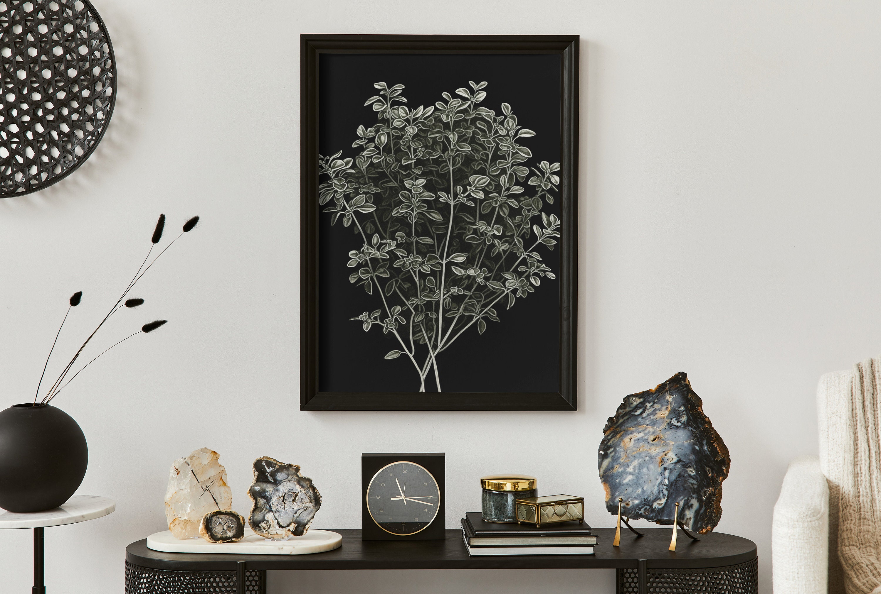 Oregano Illustration Pencil Drawing Print Botanical Poster Etsy