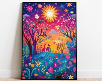 Huichol Nature World Art: Mexican Wall Decor (Digital Download)