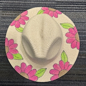 Handpainted Straw Hat/summer hat/beach hat/ fashion hat/ boho