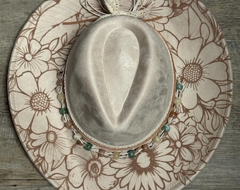 Handgeschilderde fedora-hoed met zomerbloemen - Limited Edition