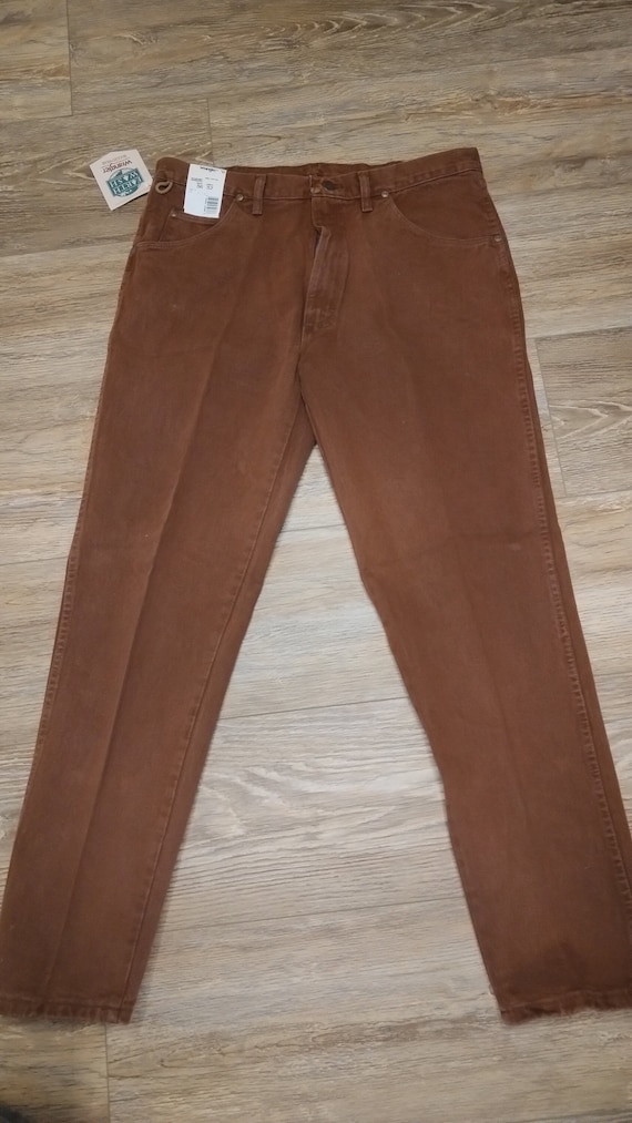 Men's Brown Rugged Wear Jeans Vintage Wrangler NW… - image 2