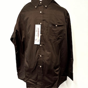 Vintage Wrangler Men&#39;s Black George Strait Cowboy Cut Collection Dress Shirt New with Tags Size Large Free Shipping