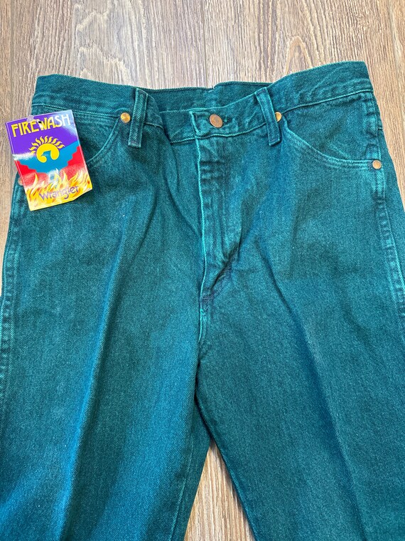 Vintage Over Dyed GREEN Cowboy Cut Wrangler Jeans… - image 5