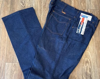 Vintage Wrangler Denim Jeans: NWT Men's Blue Cotton (34x32)