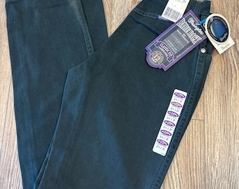 Vintage Wrangler Black-Green Bareback Denim Jeans: Slim Fit 3/4x34 NWT