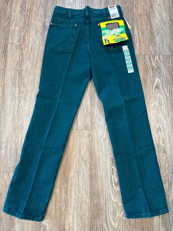 Vintage Over Dyed GREEN Cowboy Cut Wrangler Jeans… - image 6