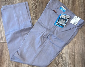 Vintage Wrangler Gray Stretch Denim Jeans: Men's 34x32, Made in USA