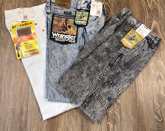 Vintage Wrangler Jeans Lot: Boys Size 12 Slim, USA Made NWT
