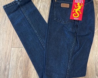 Vintage Wrangler Riata Jeans: Deep Blue Denim, NWT, Women's 7/8 x 36