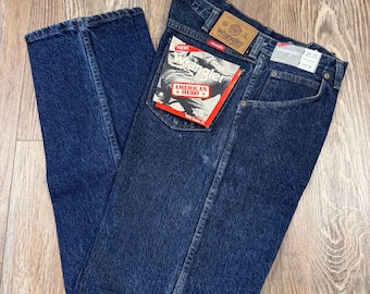 Vintage Wrangler American Hero Stone Washed Blue Denim Jeans - 34x32 Made in USA NWT