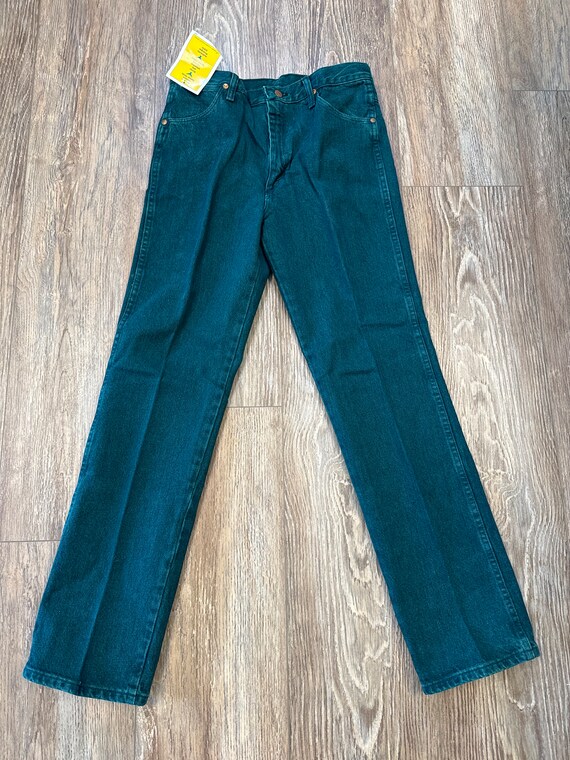 Vintage Over Dyed GREEN Cowboy Cut Wrangler Jeans… - image 4