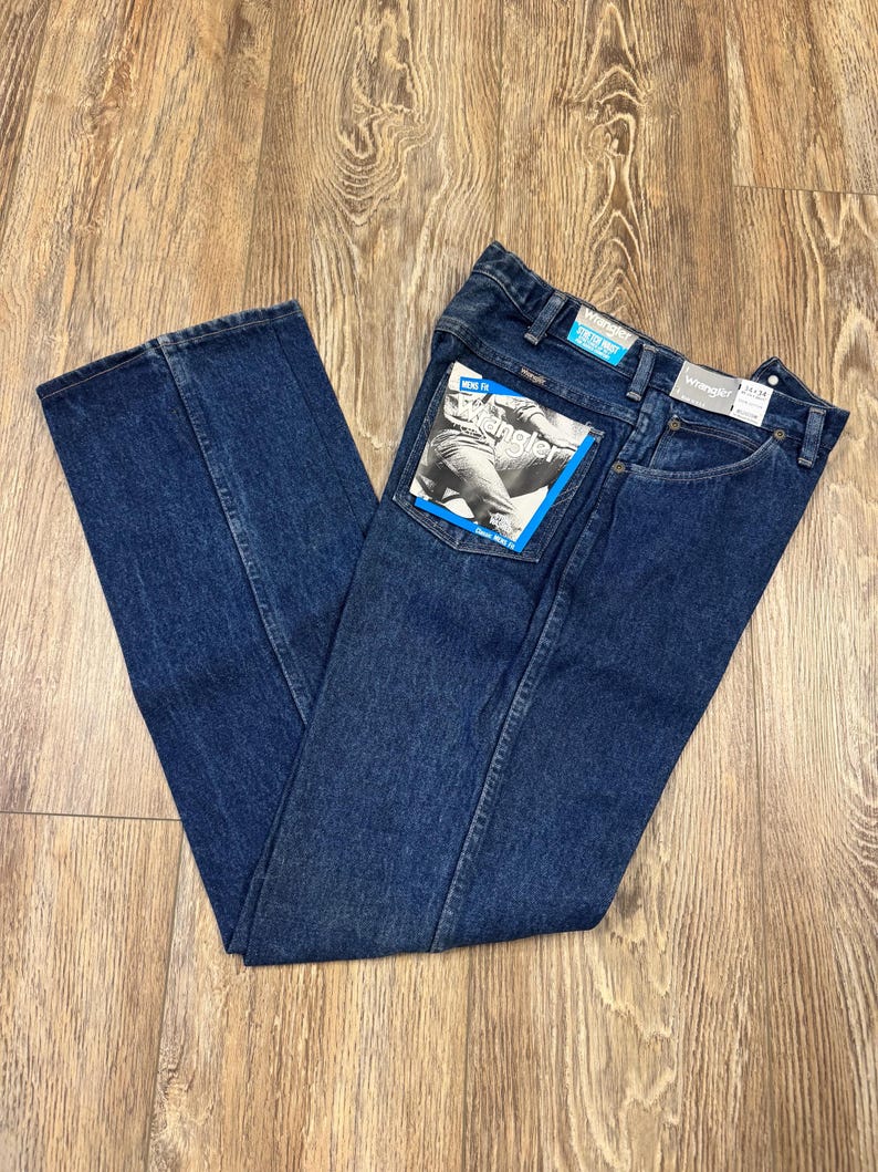 Vintage Wrangler Blue Stone Washed Denim Jeans: Men's, 34x34 NWT Bild 1