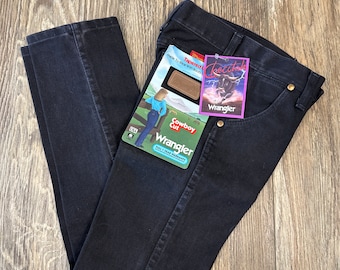 Vintage Checotah Cowboy Cut Jeans: Girl's Black Slim Fit, Size 6 (NWT)