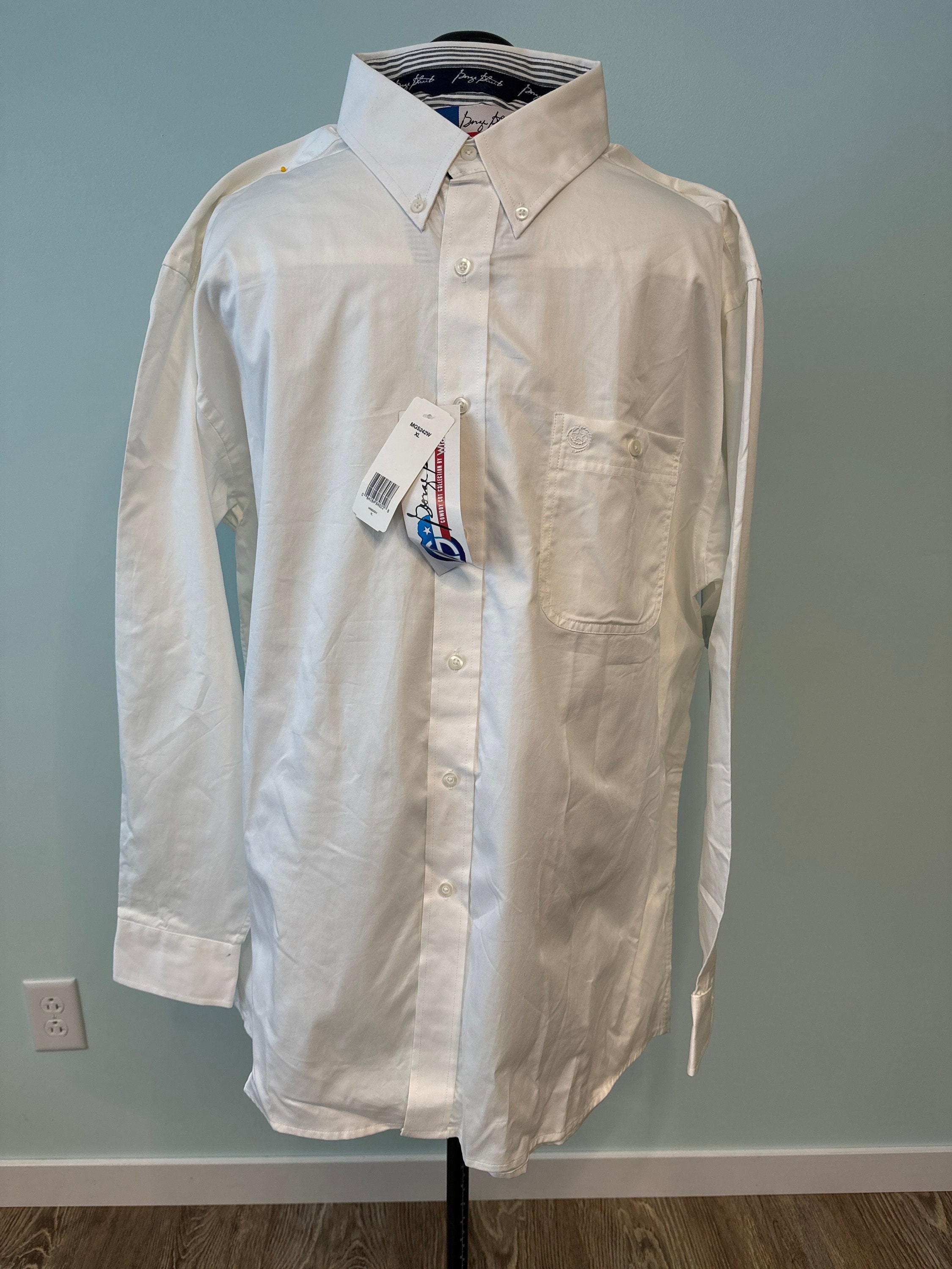 george strait white dress shirt WRANGLER GEORGE STRAIT WHITE PRINT - MENS SHIRT
