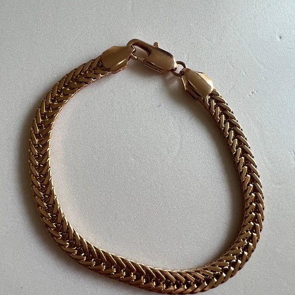 Gold Thick Foxtail Chain Bracelet