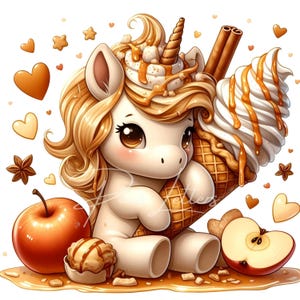 Cute Ice Cream Unicorn Clipart | 10 High-Quality JPGs | Sweet Treat Art | Kawaii Ice Cream Clipart Bundle | Dessert Art | Commercial Use