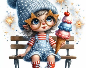 Vaterländisches Gnom-Clipart-Bündel, Vierter Juli amerikanischer Stolz, 4. Juli JPG, Kriegsveteranen-Tag, Gedenktag USA Zwerge, freie kommerzielle Nutzung