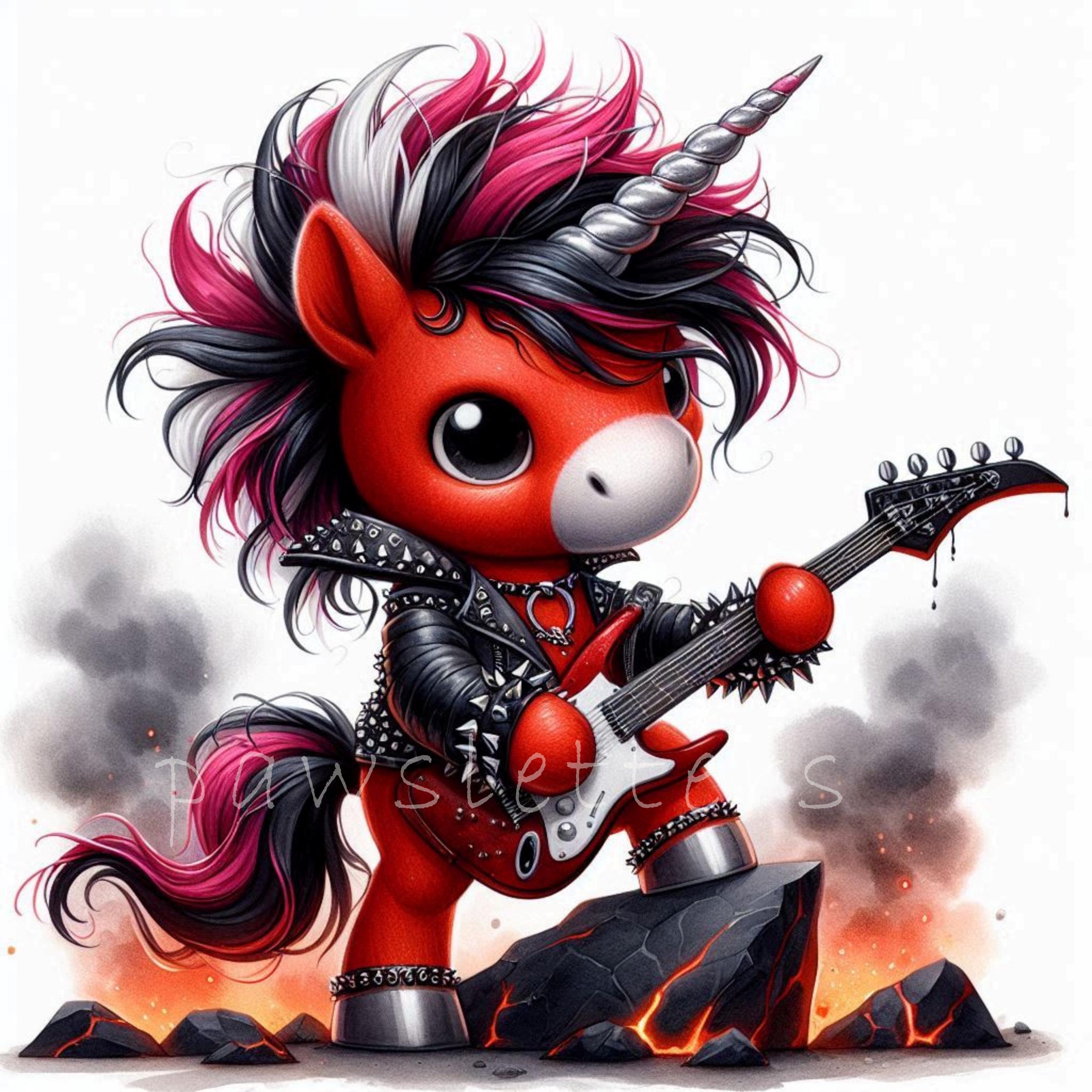 Punk Rockstar Unicorn Clipart Set | Rock Band Designs (12 JPG Files) - Etsy