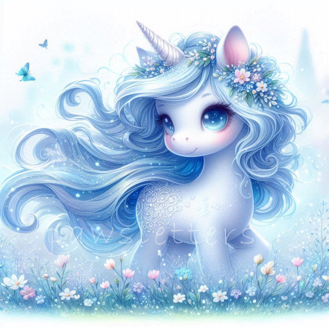 Floral Unicorns Clipart Set of 10 High Quality 300 DPI Jpegs Spring ...