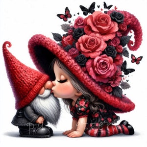 Valentines Gnome Clipart | Set of 10 | High Quality 300 DPI JPEGs | Valentines Day Gnome Journals, Scrapbook, Commercial use, Paper Craft