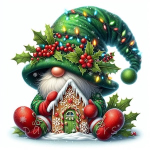 Weihnachts Wichtel Clipart | 10er Set | Hohe Qualität 300 DPI JPEGs | Aquarell Wichtel Weihnachtsgrafik | Zauberhafte Weihnachts-Printables