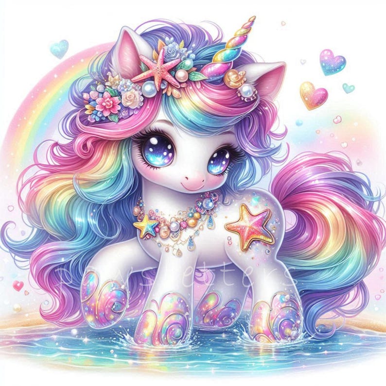 Watercolor Baby Unicorn Collection Clipart, 10 JPG Unicorn Clipart ...