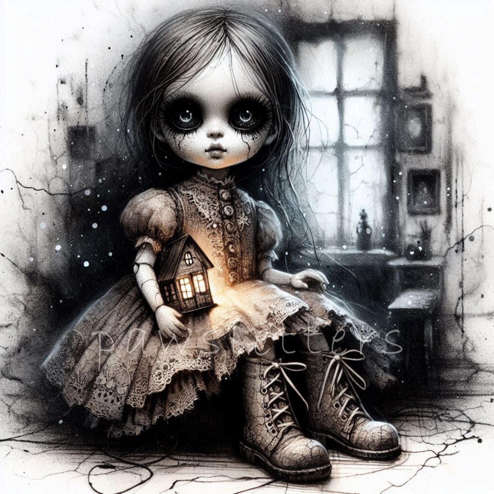 Creepy Dollhouse Doll Clipart Set of 10 High Quality 300 DPI Jpegs ...