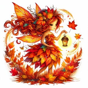 10 images JPG aquarelle haute résolution, feuilles d'automne, robe de feuilles d'automne, art magique, imprimés fantastiques, usage Commercial