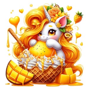 Cute Ice Cream Unicorn Clipart | 10 High-Quality JPGs | Sweet Treat Art | Kawaii Ice Cream Clipart Bundle | Dessert Art | Commercial Use