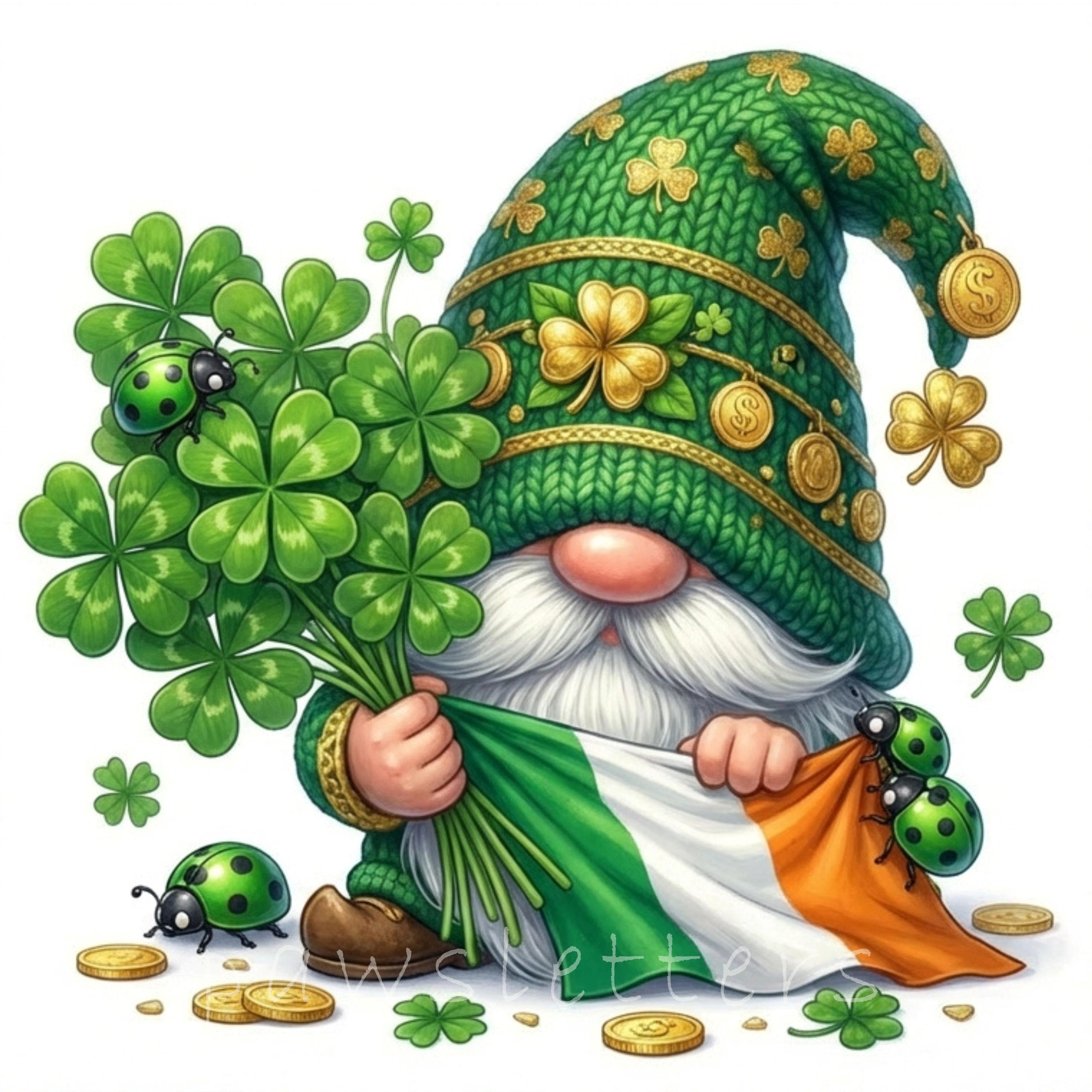Whimsy Patrick 15 JPG Whimsical St Patrick's Day Gnome Clipart - Watercolor Lucky ...