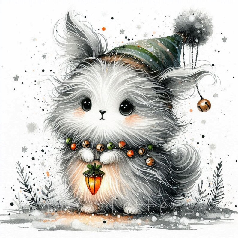 Elf Rabbit Prinatable Christmas Elf Bunny Clipart | Set of 10 | High Quality 300 DPI Jpegs ...