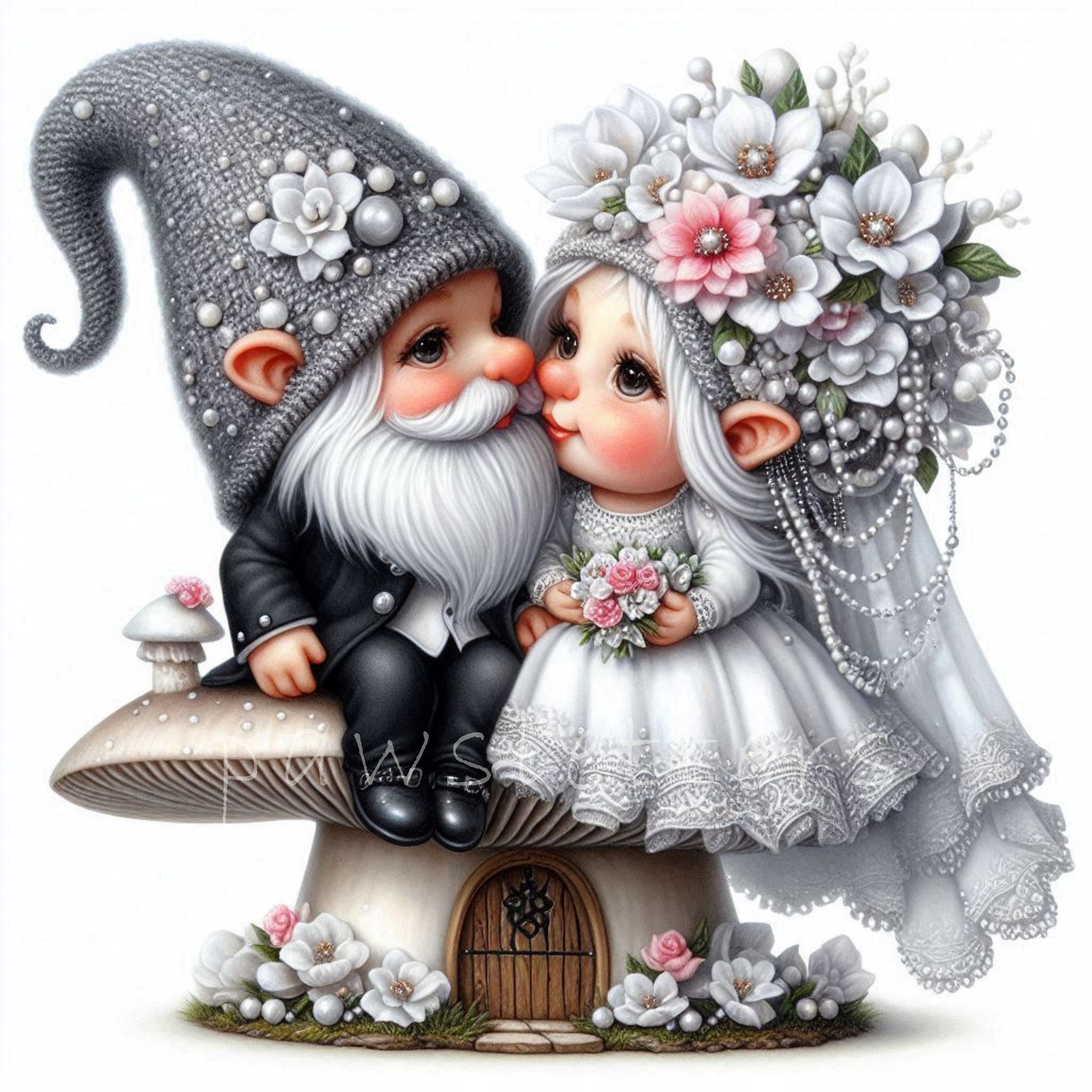 Wedding Gnome Clipart | Set of 10 | High Quality 300 DPI Jpegs | Bride ...