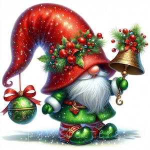 Festliche Weihnachten Wichtel Clipart, 10 hochauflösende JPGs in Aquarell für Junk Journaling, Scrapbook, Handwerk, digitaler Download, Weihnachten Wichtel