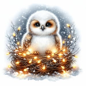 Eule Weihnachten Clipart 10 hochauflösende JPGs, niedliche Wintertiere, Urlaub Kunst, Weihnachtskarten, digitaler Download, Handwerk Printables